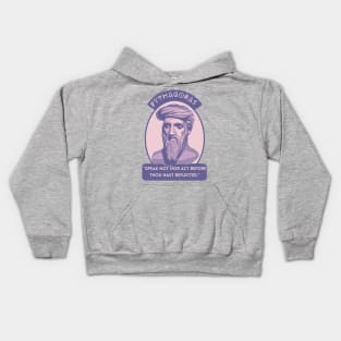 Pythagoras Portrait and Quote Kids Hoodie